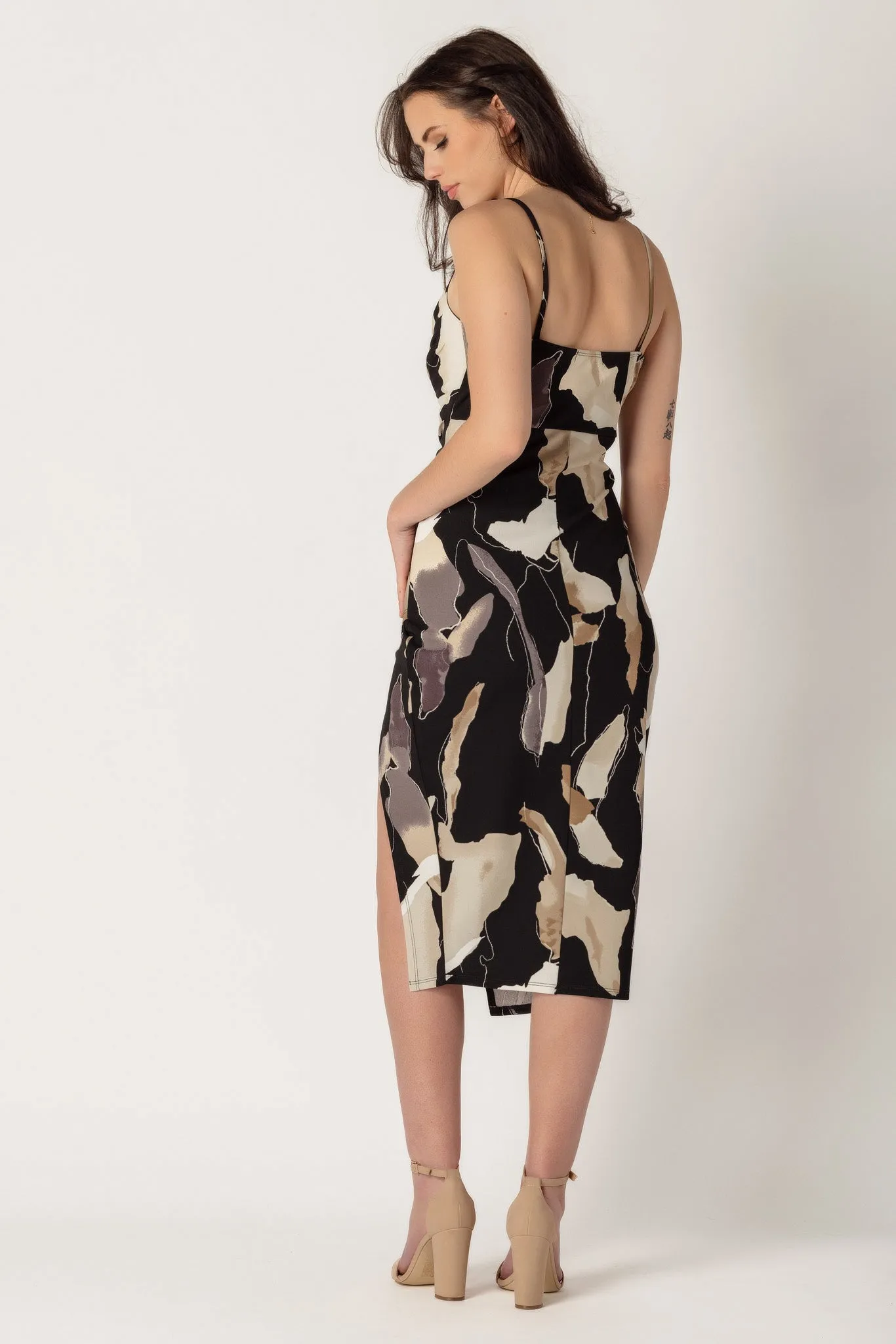 Abstract Spaghetti Strap Crossover Midi Dress sold by Eclipse product image thumbnail 2
