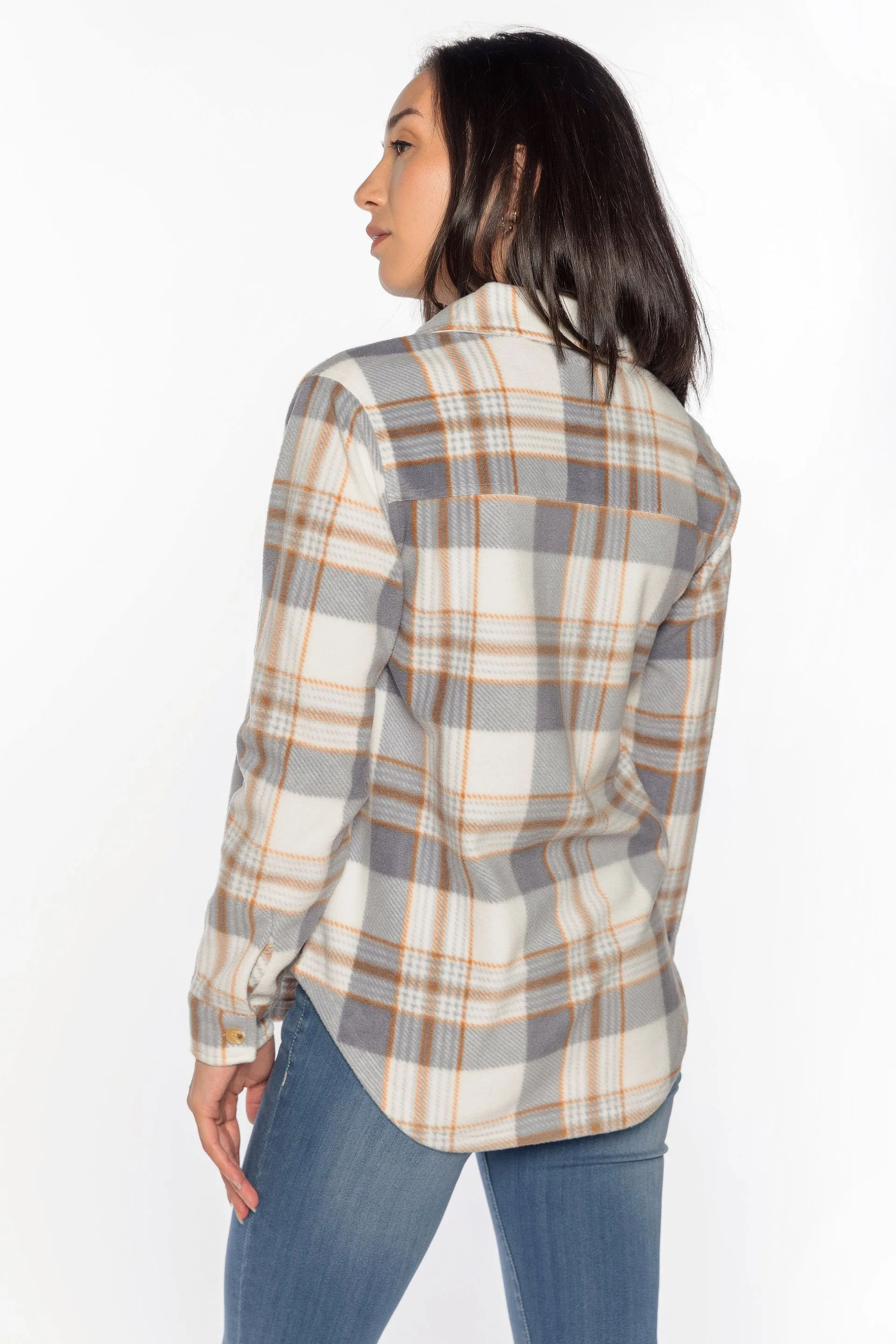 Wallflower Taylor Plaid Polar Fleece Shacket sold by Eclipse product image thumbnail 2