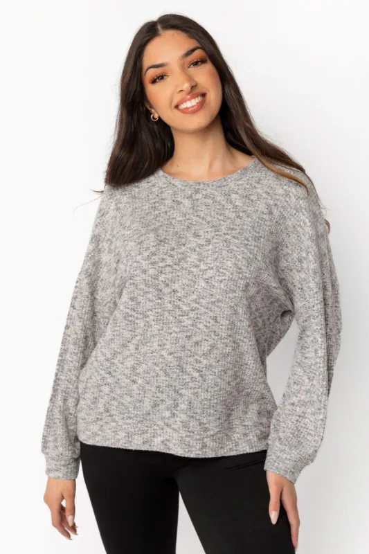 Space Dye Balloon Sleeve Waffle Knit Sweater sold by Eclipse