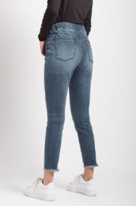 YMI Dark Wash High-Rise Jogger with Frayed Hem sold by Eclipse
