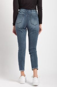 YMI Dark Wash High-Rise Jogger with Frayed Hem sold by Eclipse