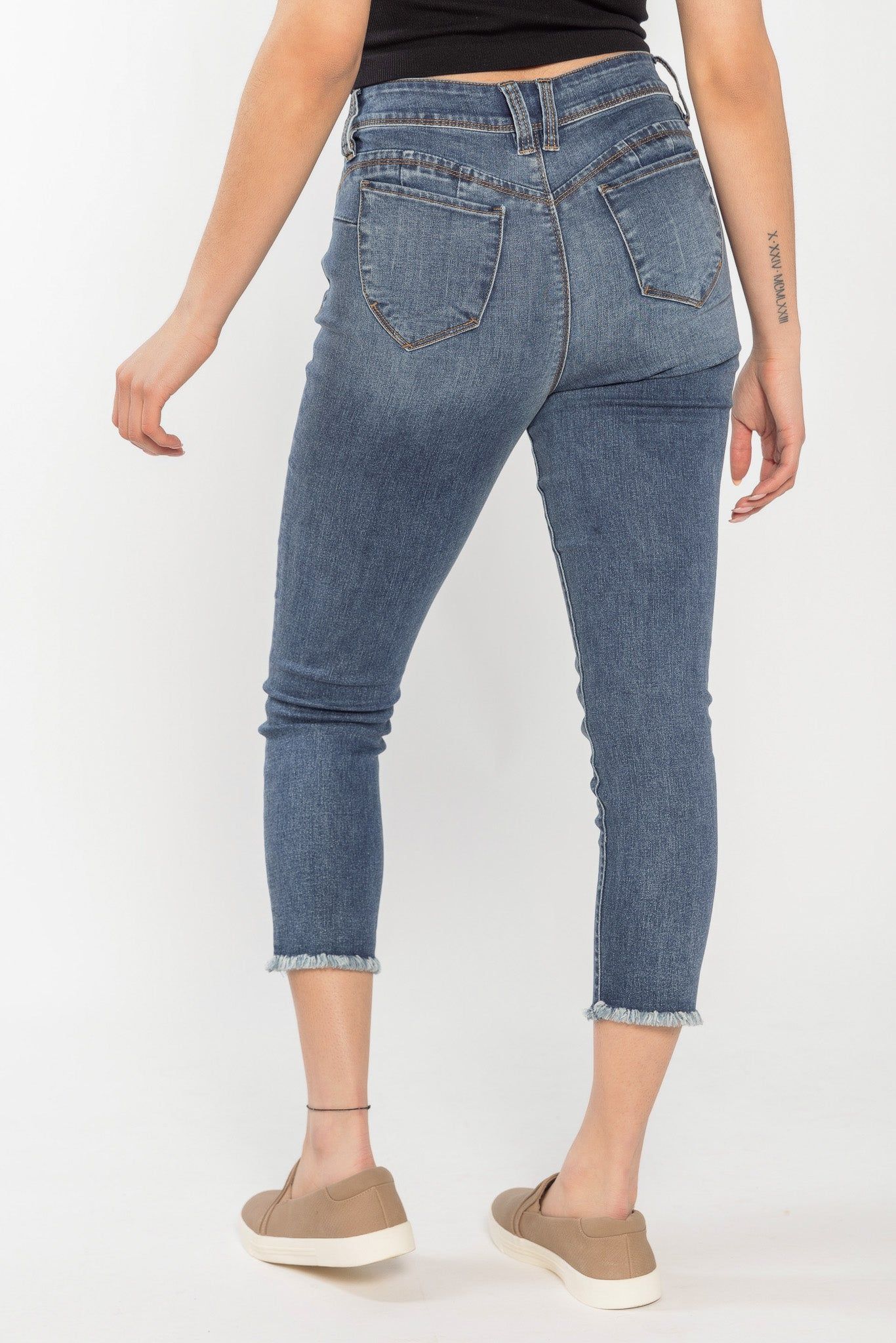 YMI Wannabettabutt Dark Wash High-Rise Crop Jean sold by Eclipse product image thumbnail 3