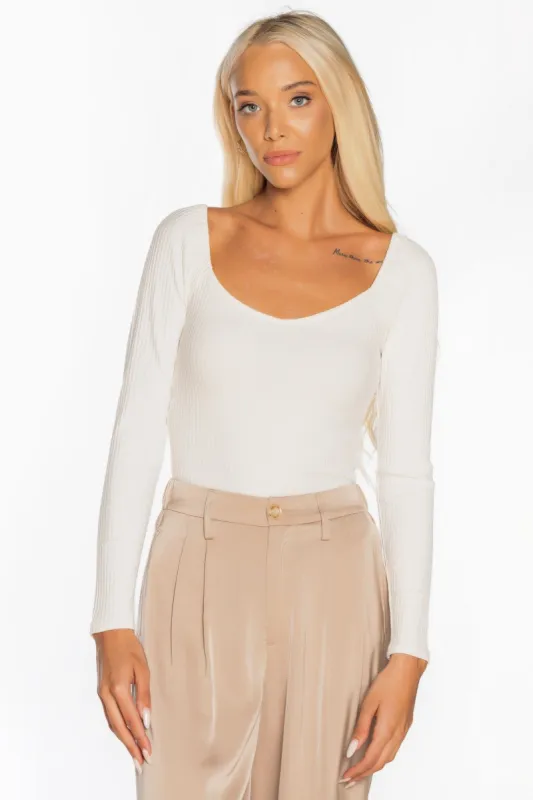 Ribbed Long Puff Sleeve Top sold by Eclipse