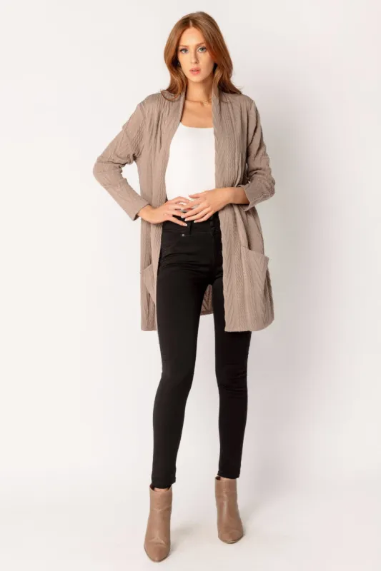 Cable Knit Open Cardigan sold by Eclipse