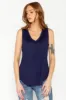 Sleeveless V-Neck Top with Shirttail Hem sold by Eclipse