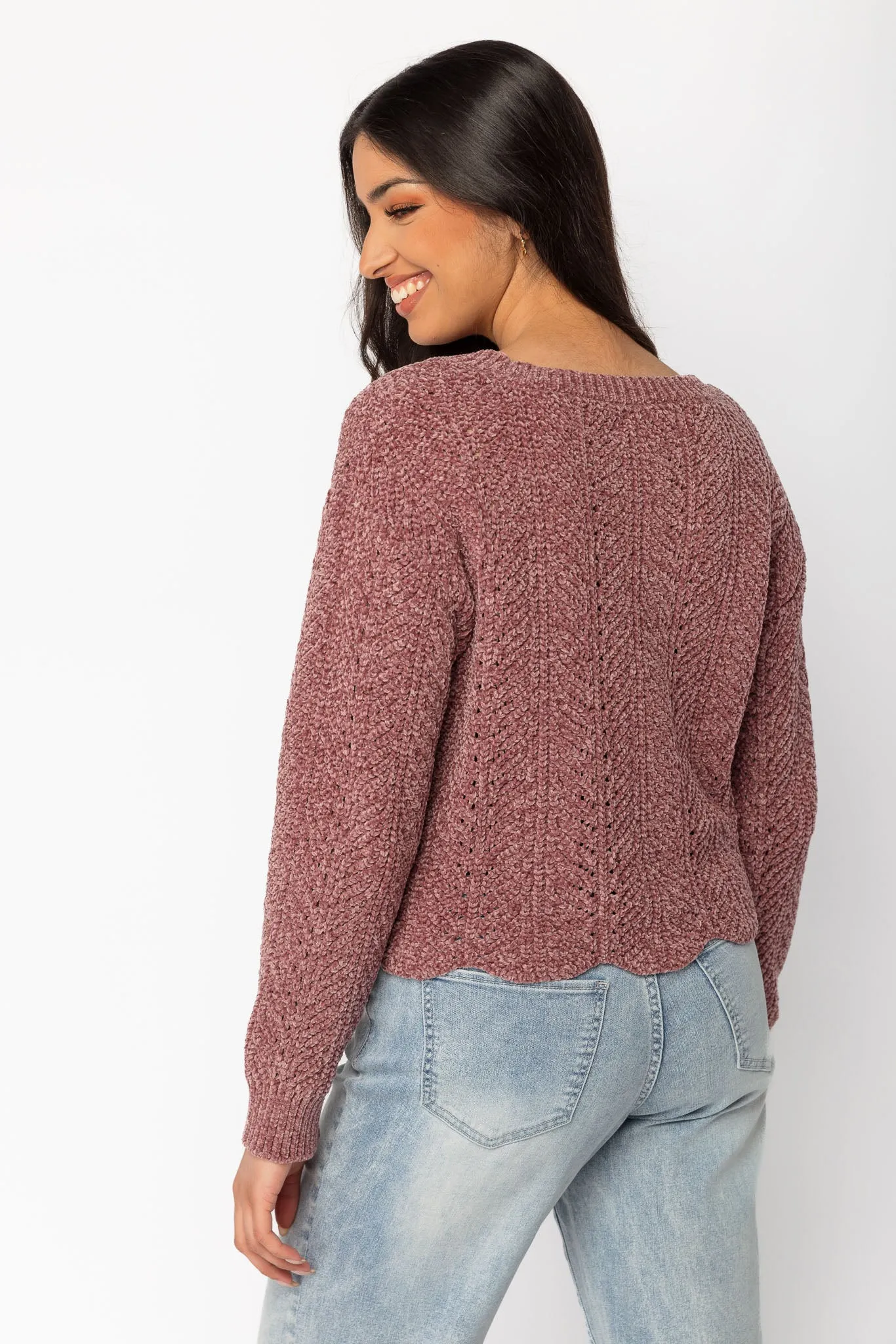 Chenille Scalloped-Hem Sweater sold by Eclipse product image thumbnail 4