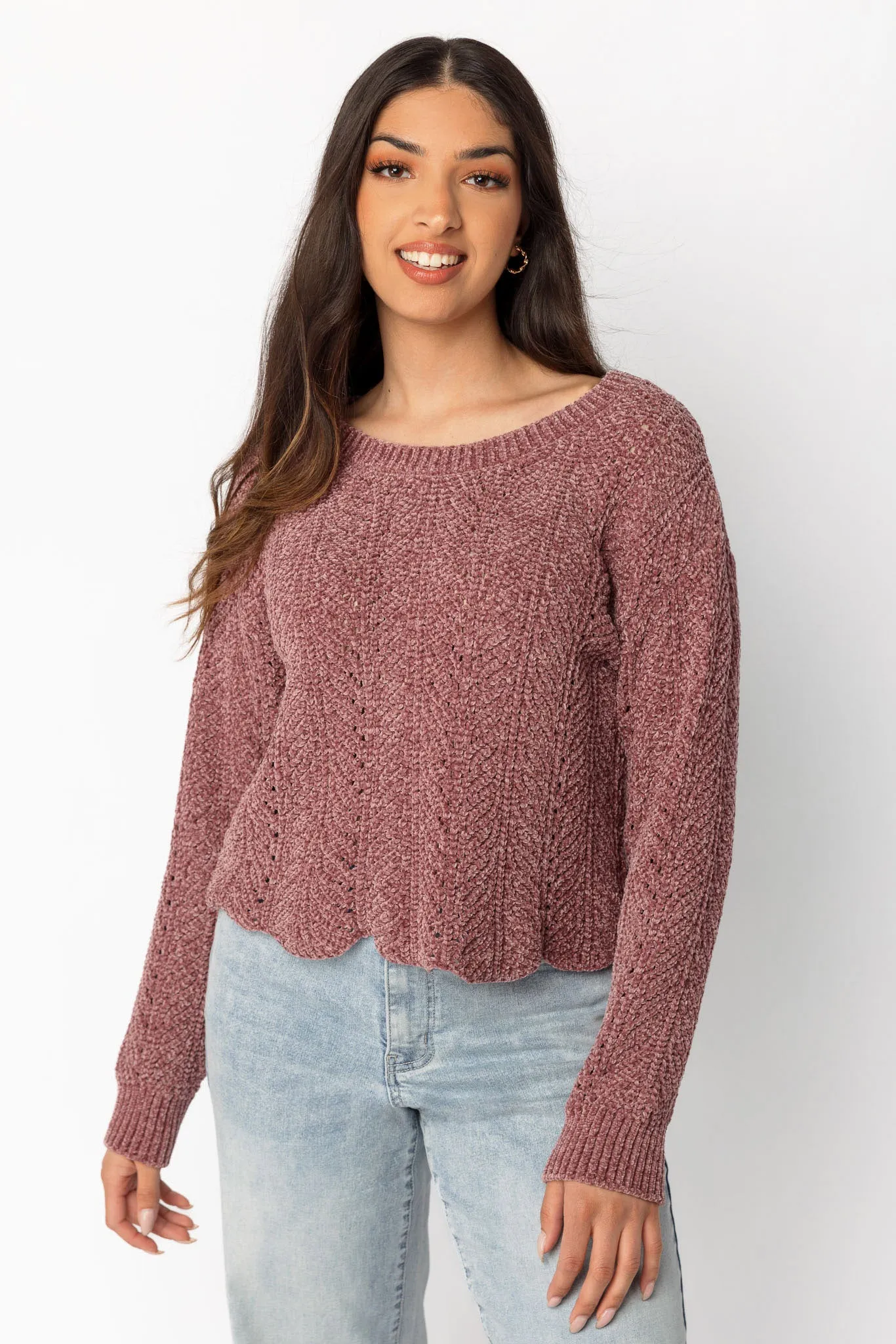 Chenille Scalloped-Hem Sweater sold by Eclipse product image thumbnail 3