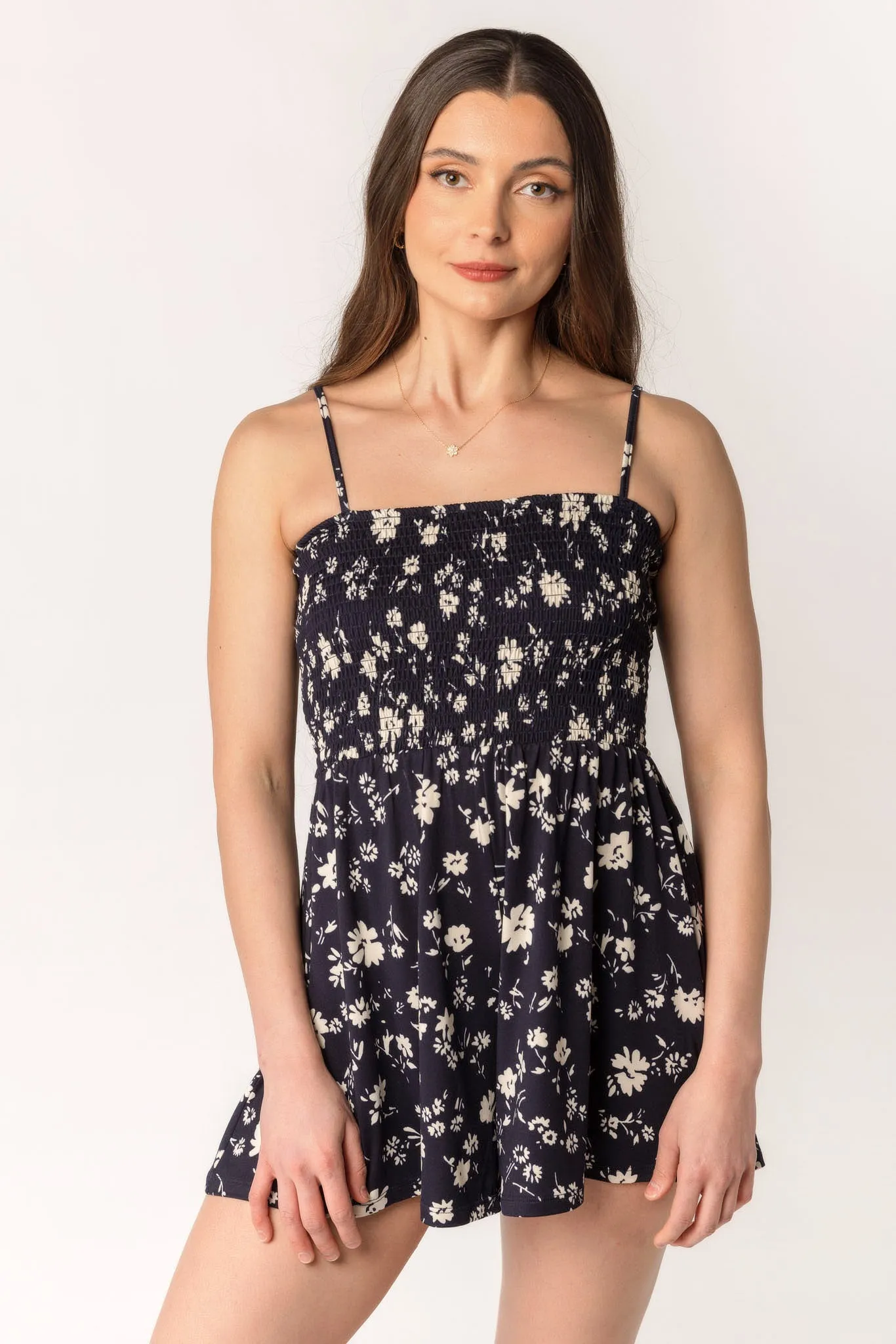 Small Floral Brushed Smocked Romper sold by Eclipse