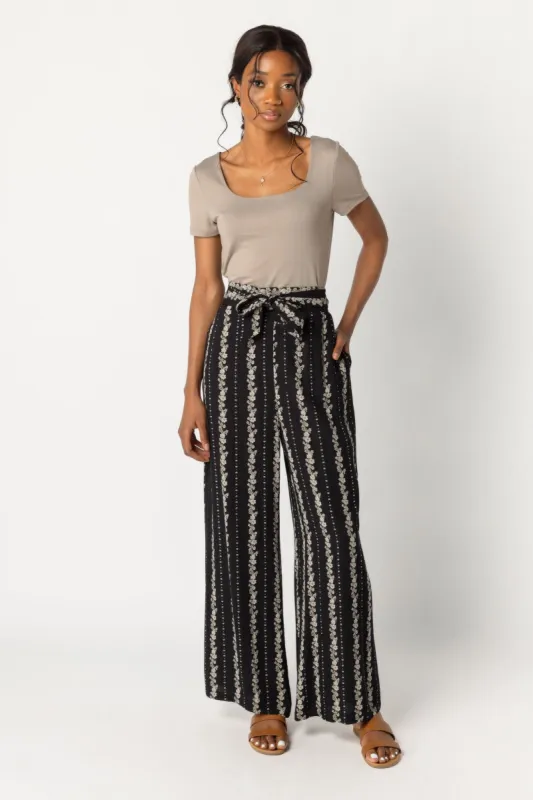 Vine Print Palazzo Pants with Tie-Belt sold by Eclipse