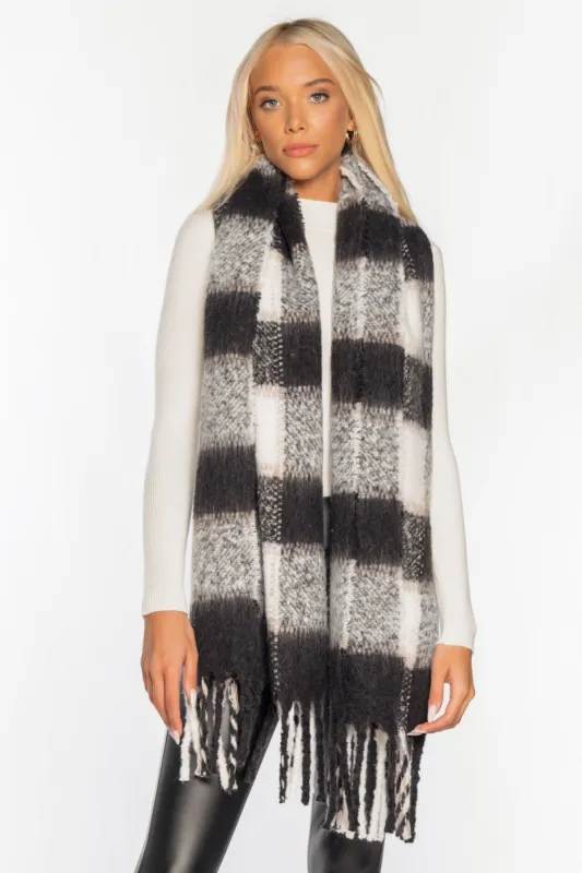 Plaid Boucle Scarf with Fringe sold by Eclipse