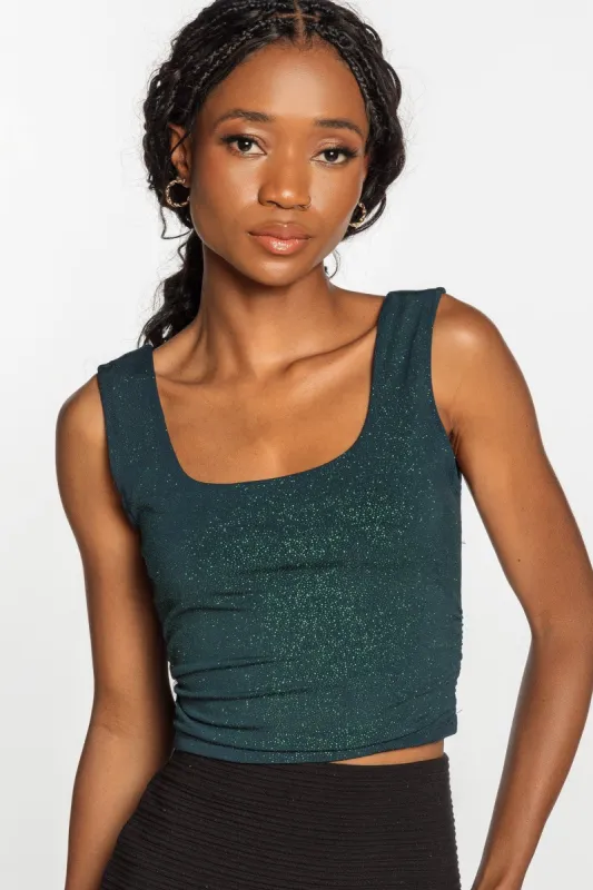 Glitter Ruched Crop Top sold by Eclipse