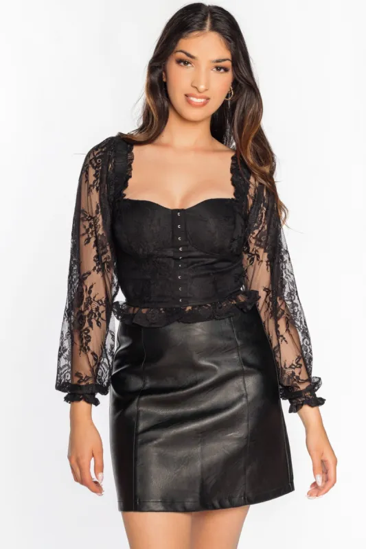 Balloon Sleeve Corset Top sold by Eclipse