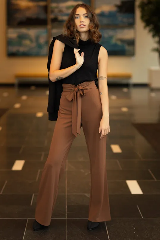 Scuba Crepe Pant with Tie-Belt sold by Eclipse product image thumbnail 5