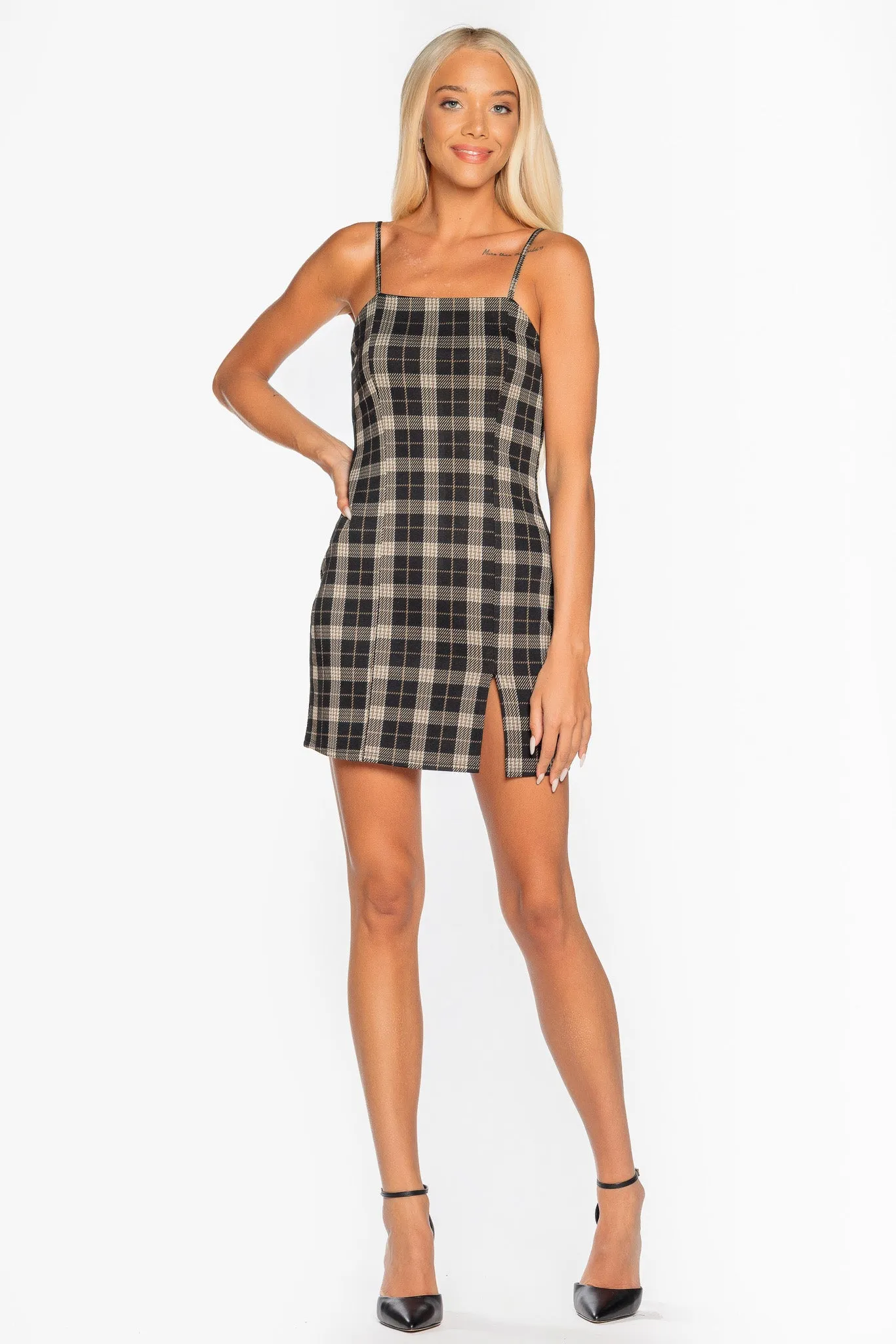 Plaid Dress with Side Slit sold by Eclipse product image thumbnail 2