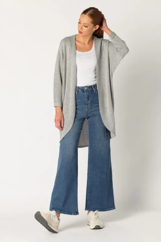 Waffle Knit 3/4 Sleeve Cardigan sold by Eclipse