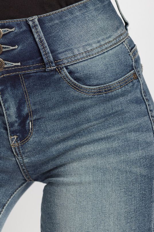 WallFlower Dulce Wash High-Rise Skinny Jegging with Triple Button sold by Eclipse product image thumbnail 5