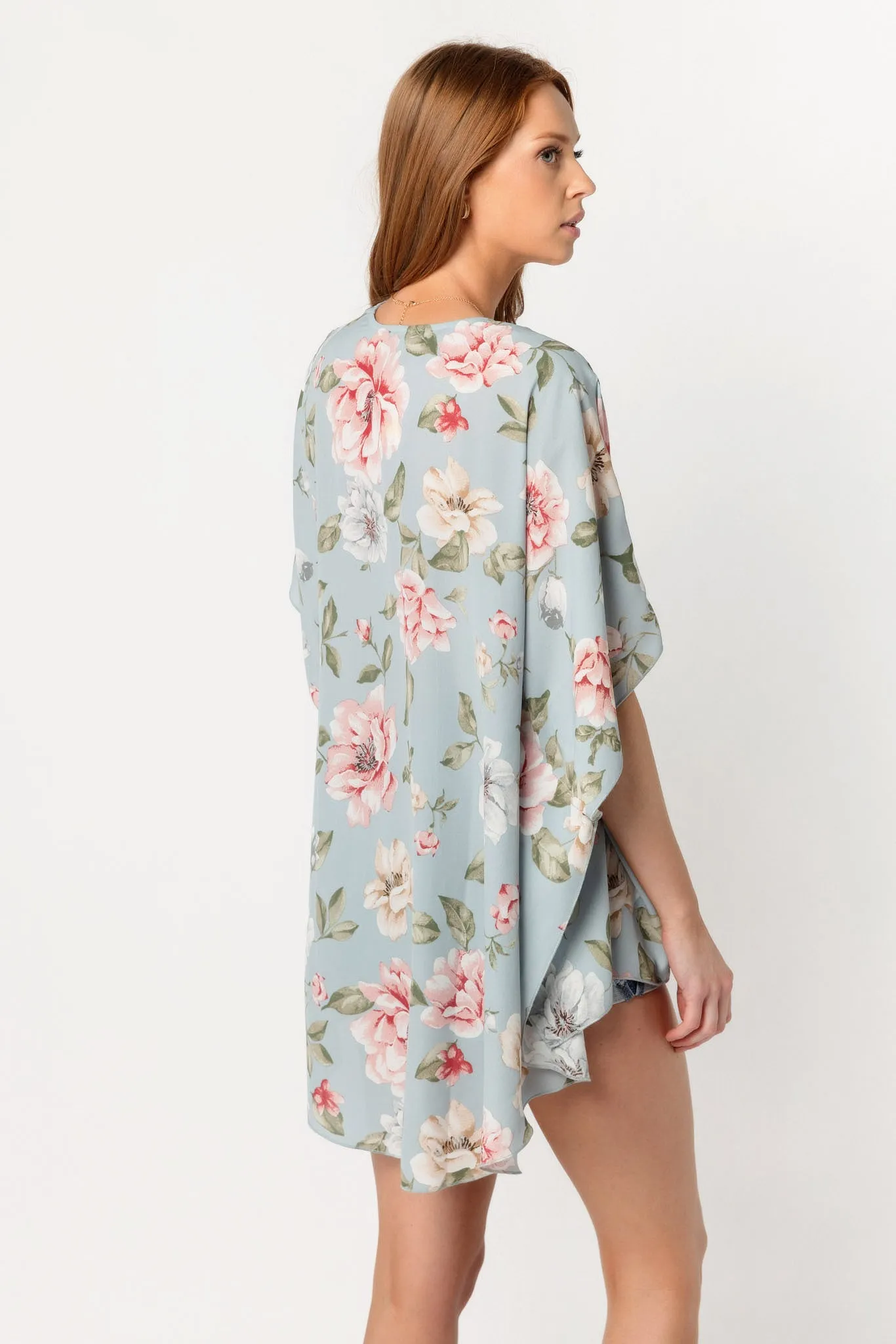 Aqua Floral Kimono sold by Eclipse product image thumbnail 2