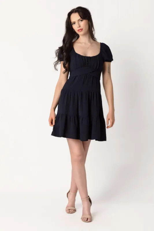 Airflow Swiss Dot Peasant Dress with Tie-Back sold by Eclipse