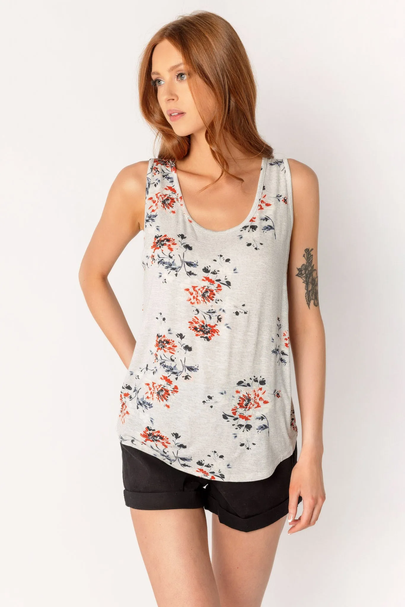 Floral Print Scoop-Neck Tank Top sold by Eclipse