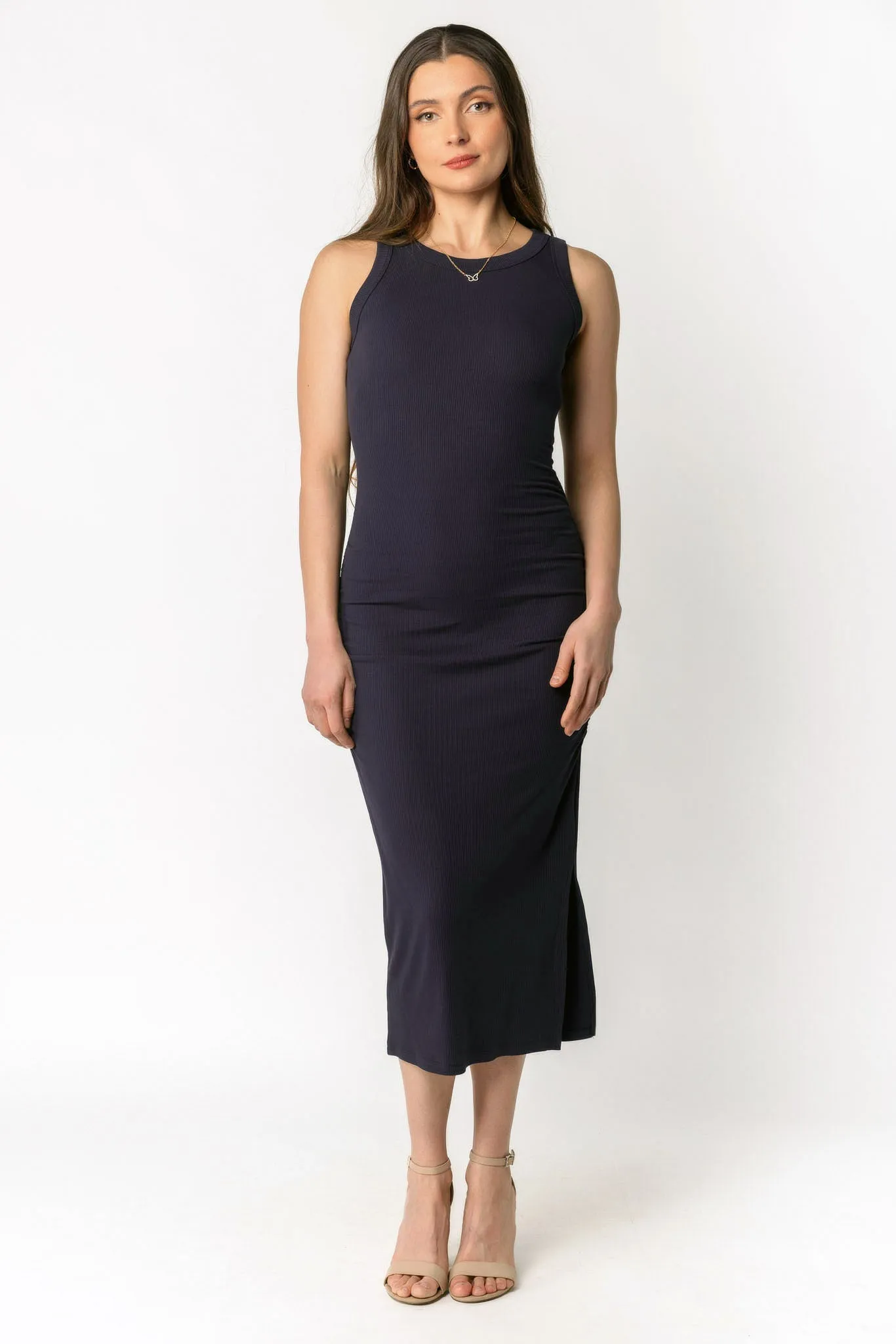 Rib Tank Midi Dress with Ruching sold by Eclipse product image thumbnail 2