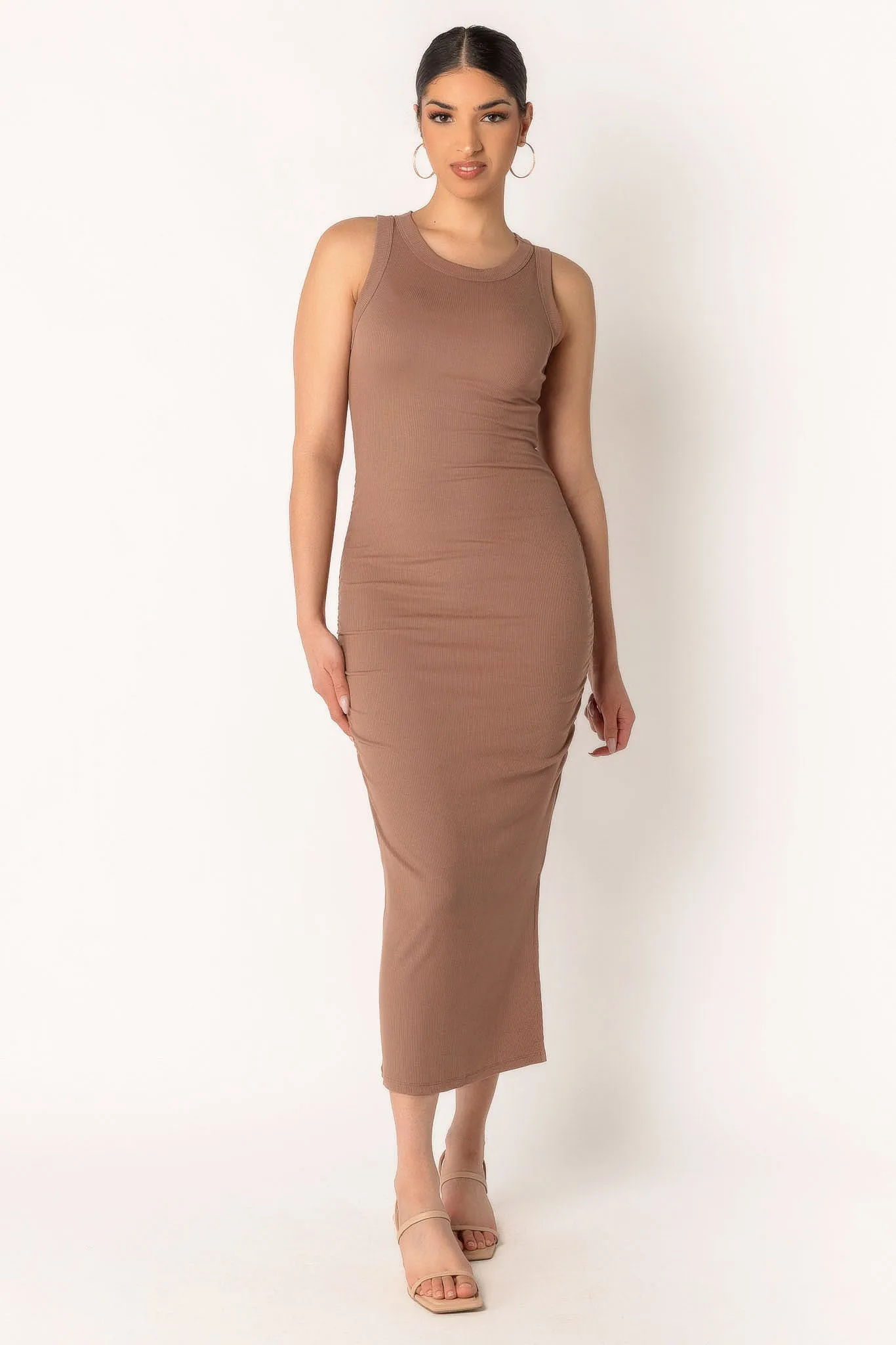 Rib Tank Midi Dress with Ruching sold by Eclipse product image thumbnail 4