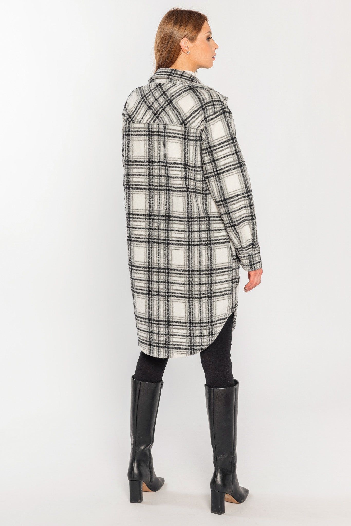 Plaid Knit Longline Shacket sold by Eclipse product image thumbnail 4