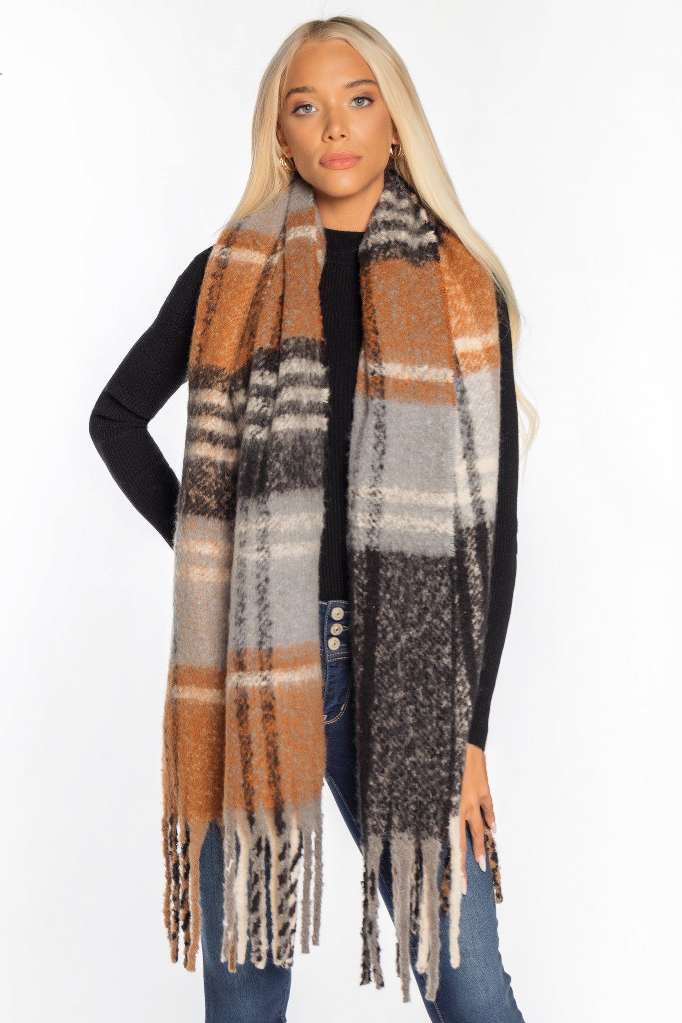 Plaid Oblong Scarf sold by Eclipse