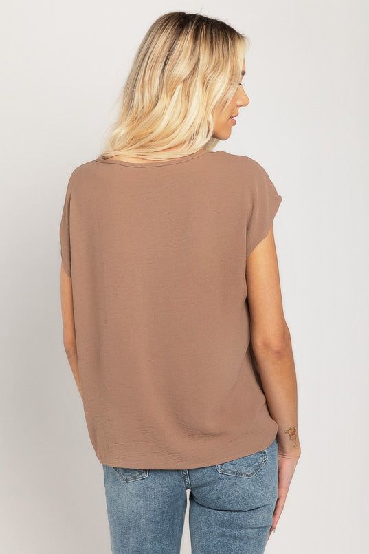 Airflow Short Sleeve Blouse with Knotted Hem sold by Eclipse product image thumbnail 2