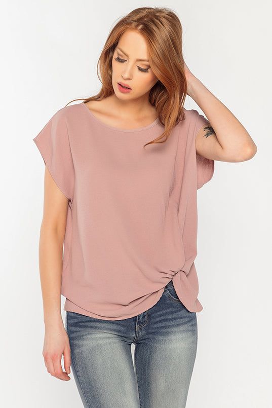 Airflow Short Sleeve Blouse with Knotted Hem sold by Eclipse product image thumbnail 5
