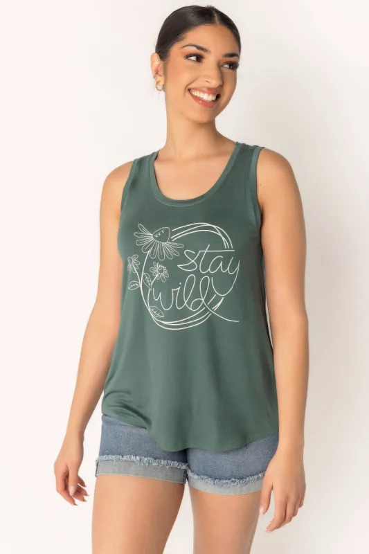 "Stay Wild" Graphic Tank sold by Eclipse