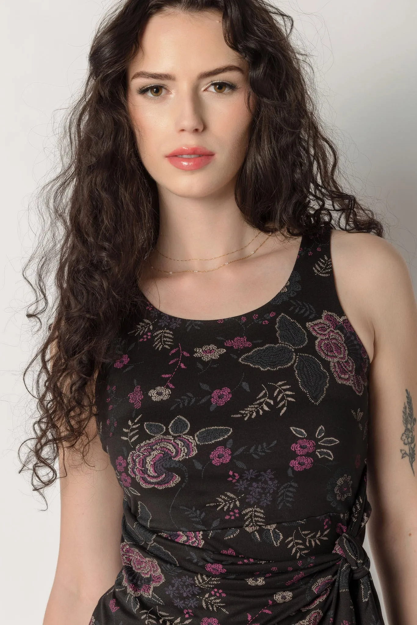 Floral Wrap Tank Dress with Side-Tie sold by Eclipse product image thumbnail 3