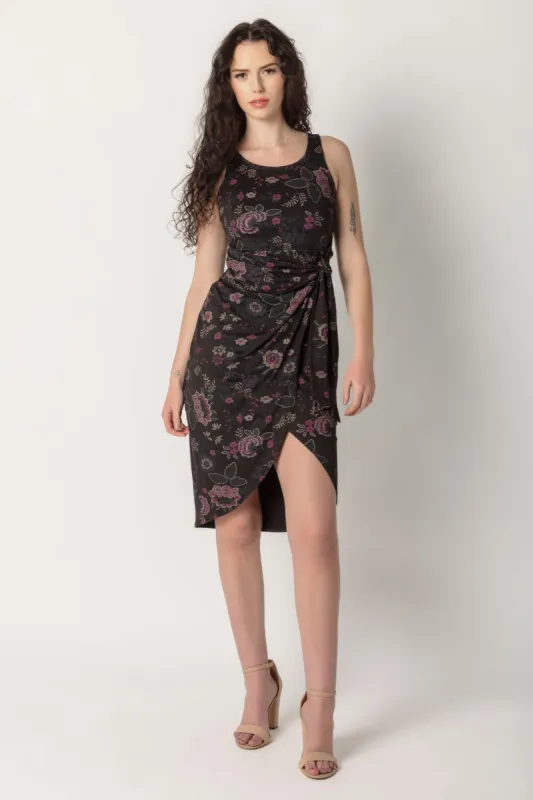 Floral Wrap Tank Dress with Side-Tie sold by Eclipse
