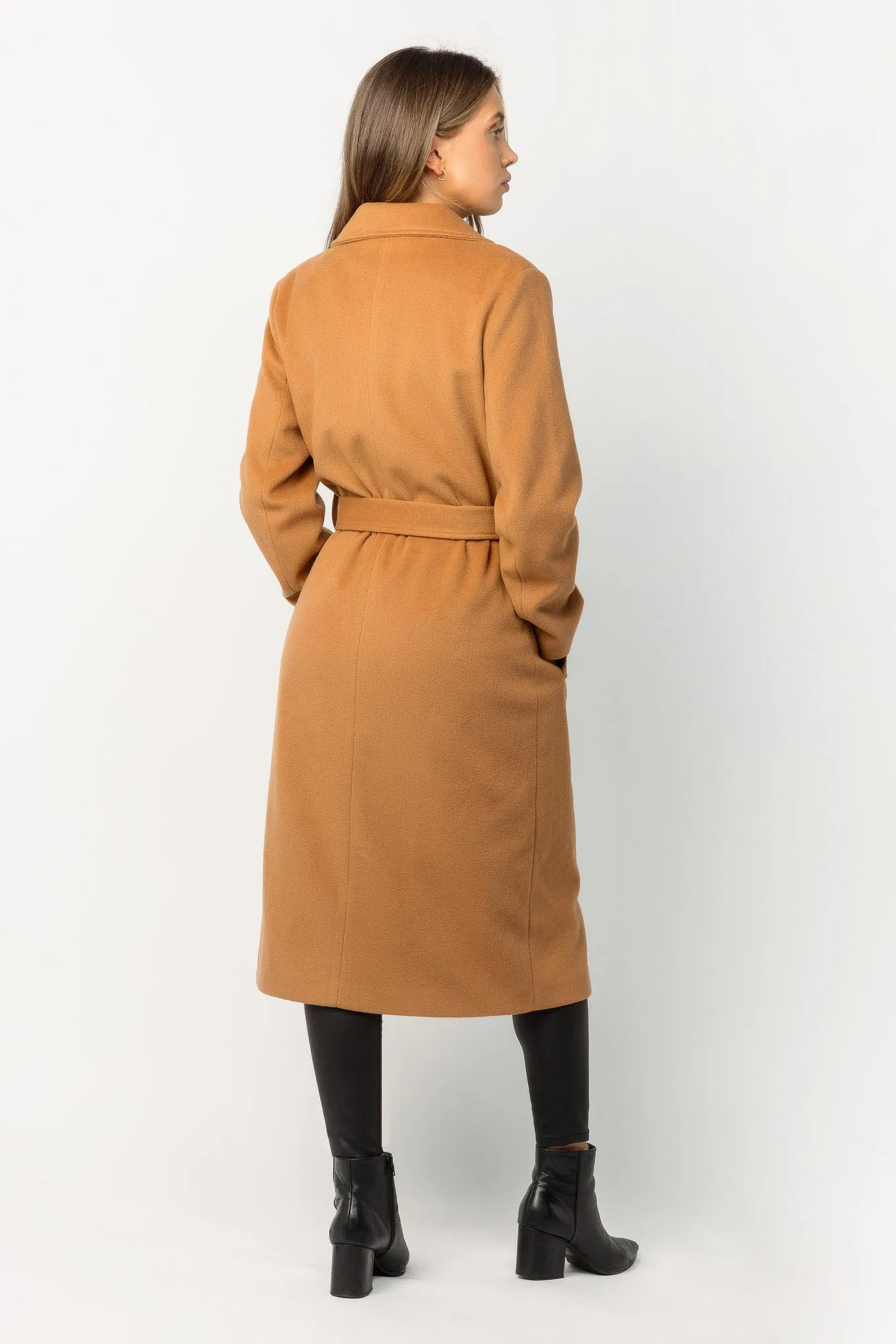 Camel Double-Breasted Belted Coat sold by Eclipse product image thumbnail 2