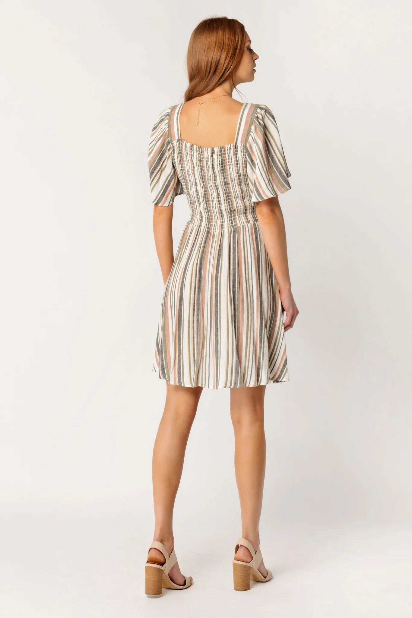 Stripe Bell Sleeve Knotted Bust Dress with Cut-Out sold by Eclipse product image thumbnail 2