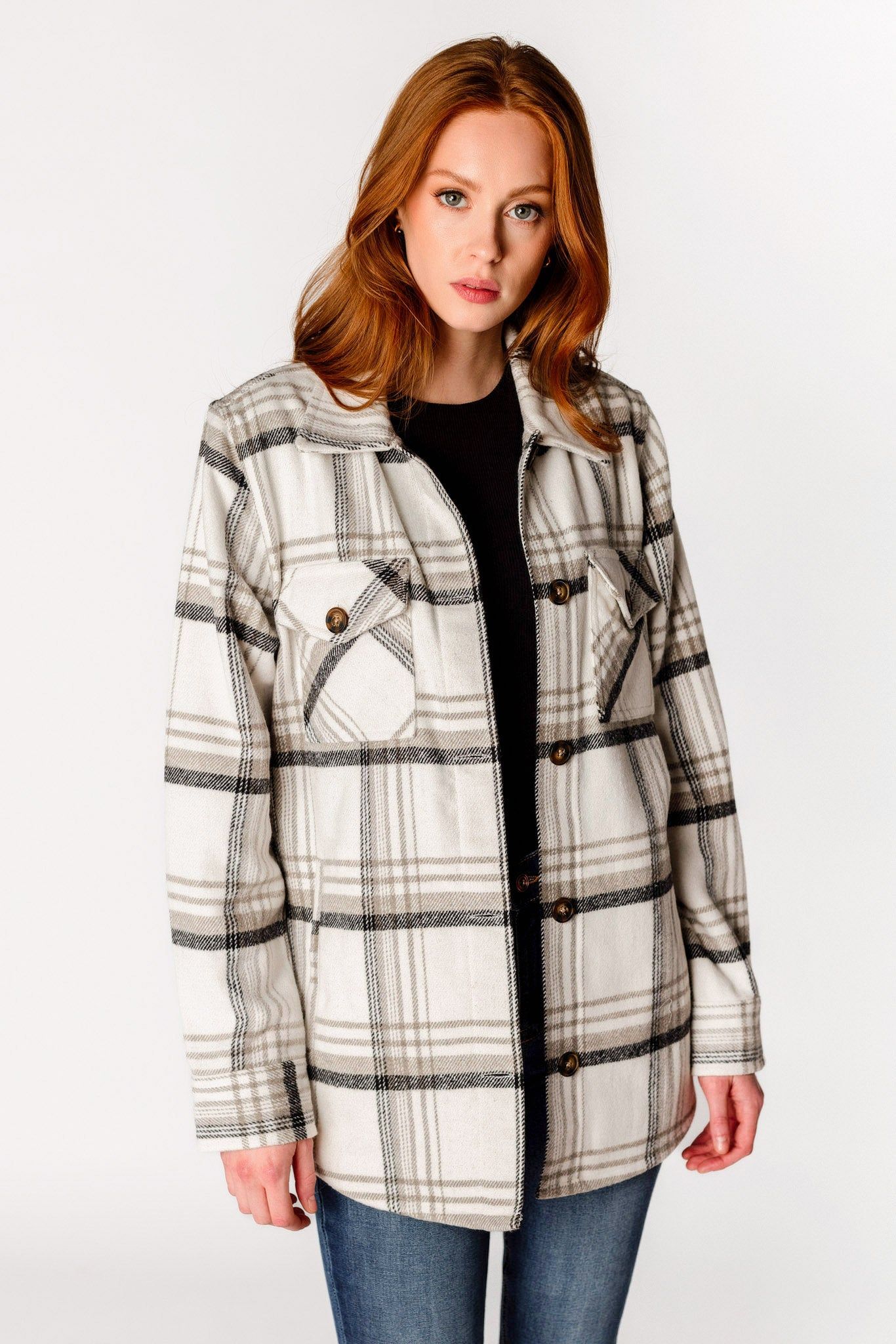 Libby Brushed Plaid Shacket sold by Eclipse