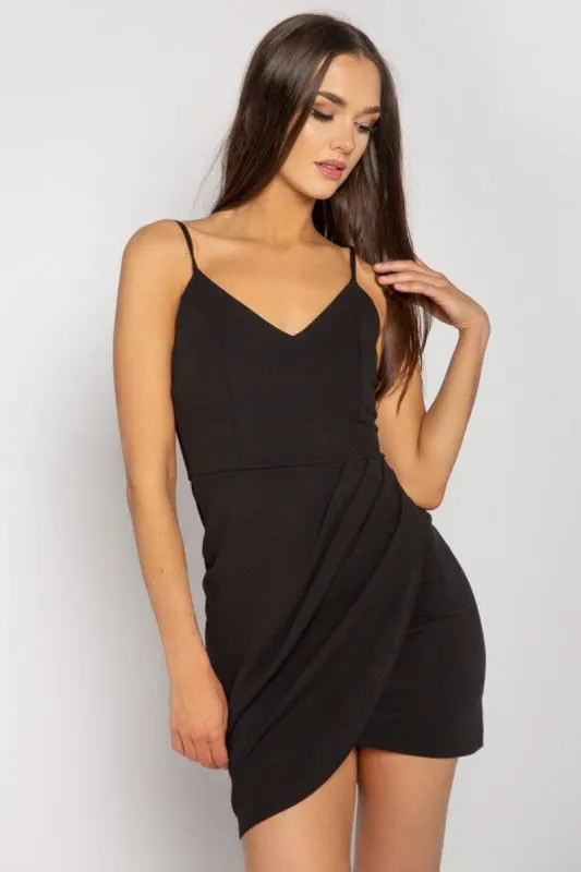 Spaghetti Strap V-Neck Dress with Crossover Skirt sold by Eclipse