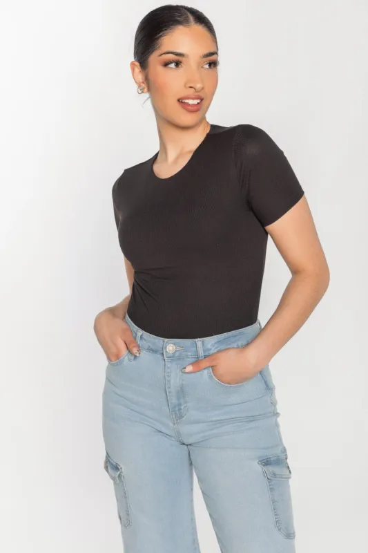 Ribbed Double Layer Short Sleeve Tee sold by Eclipse