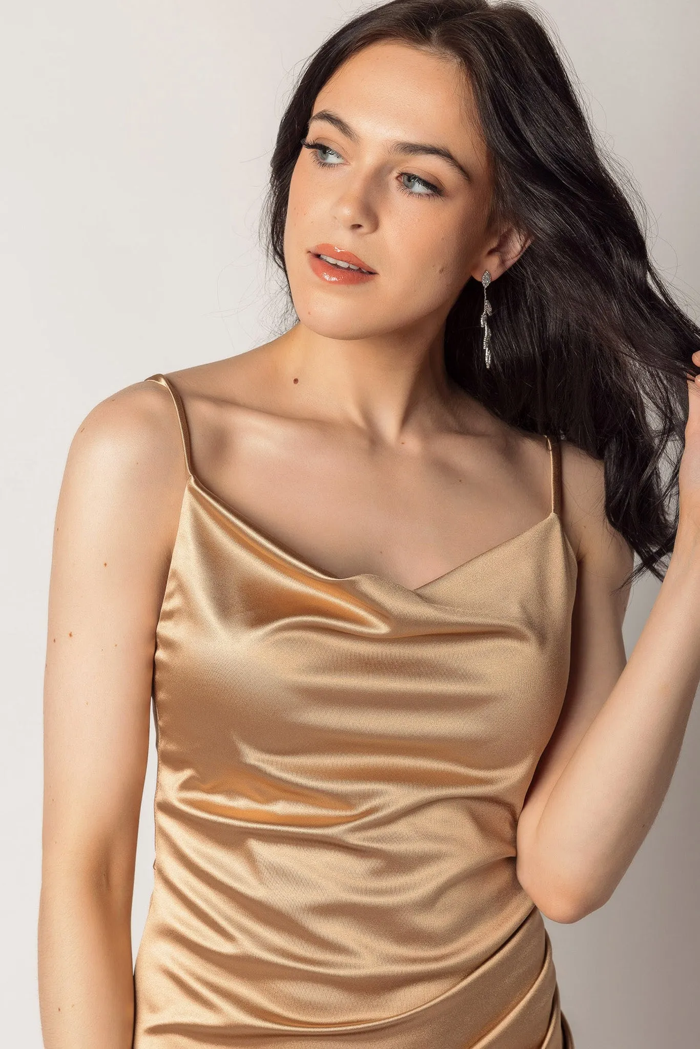 Stretch Satin Crossover Midi Dress sold by Eclipse product image thumbnail 2