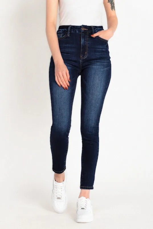 YMI Dark Wash Curvy Fit Ultra High-Rise Skinny Jean sold by Eclipse