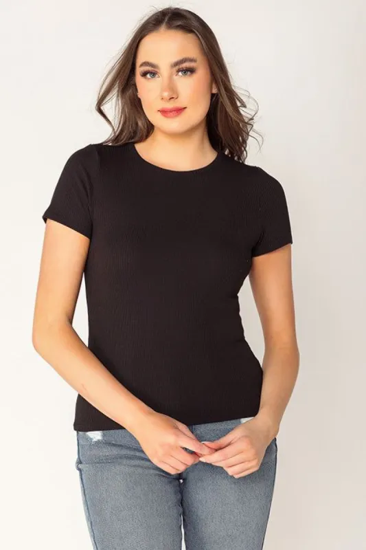 Rib Short Sleeve Crewneck Tee sold by Eclipse