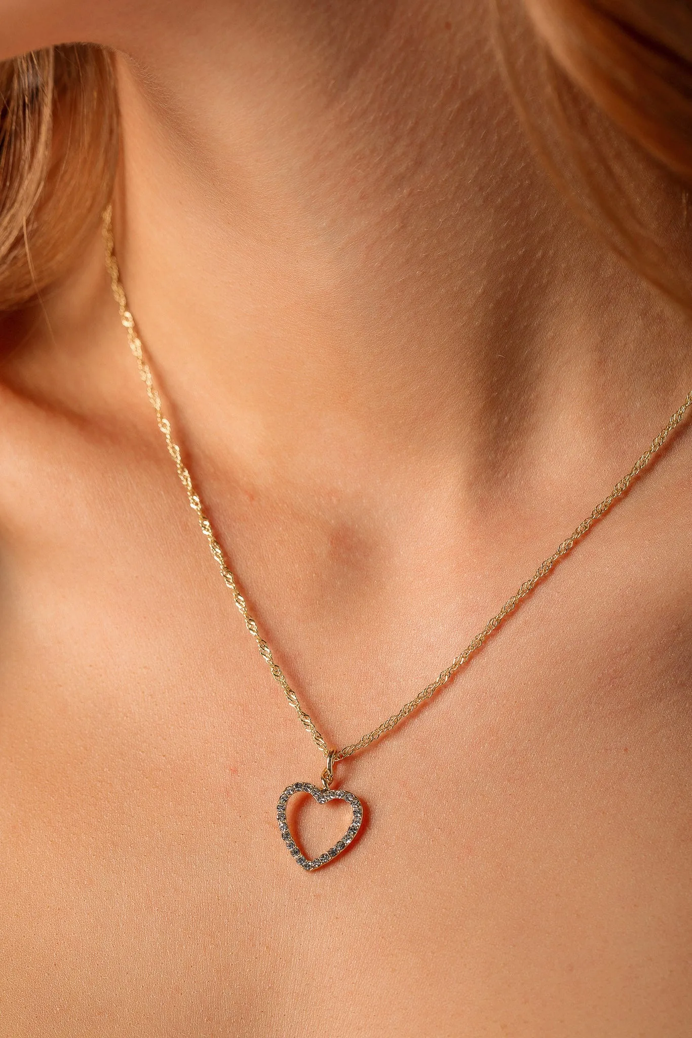 Rhinestone Heart Pendant Necklace sold by Eclipse product image thumbnail 2