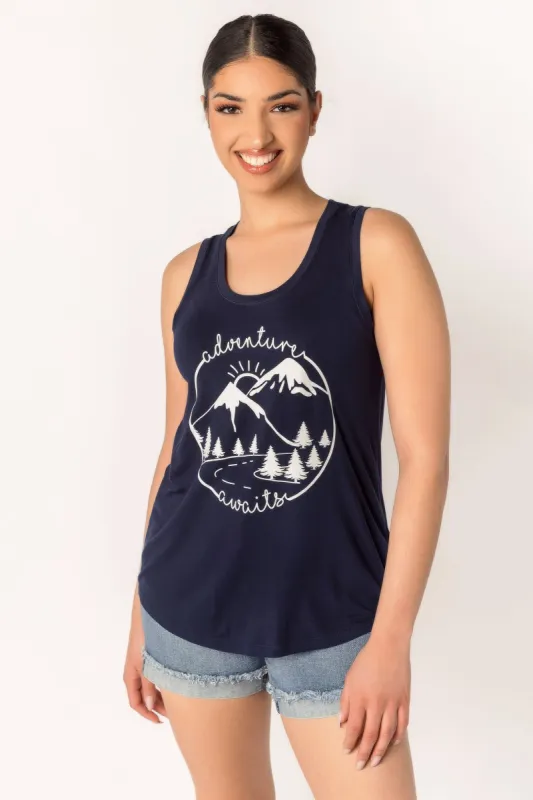 "Adventure Awaits" Graphic Tank sold by Eclipse