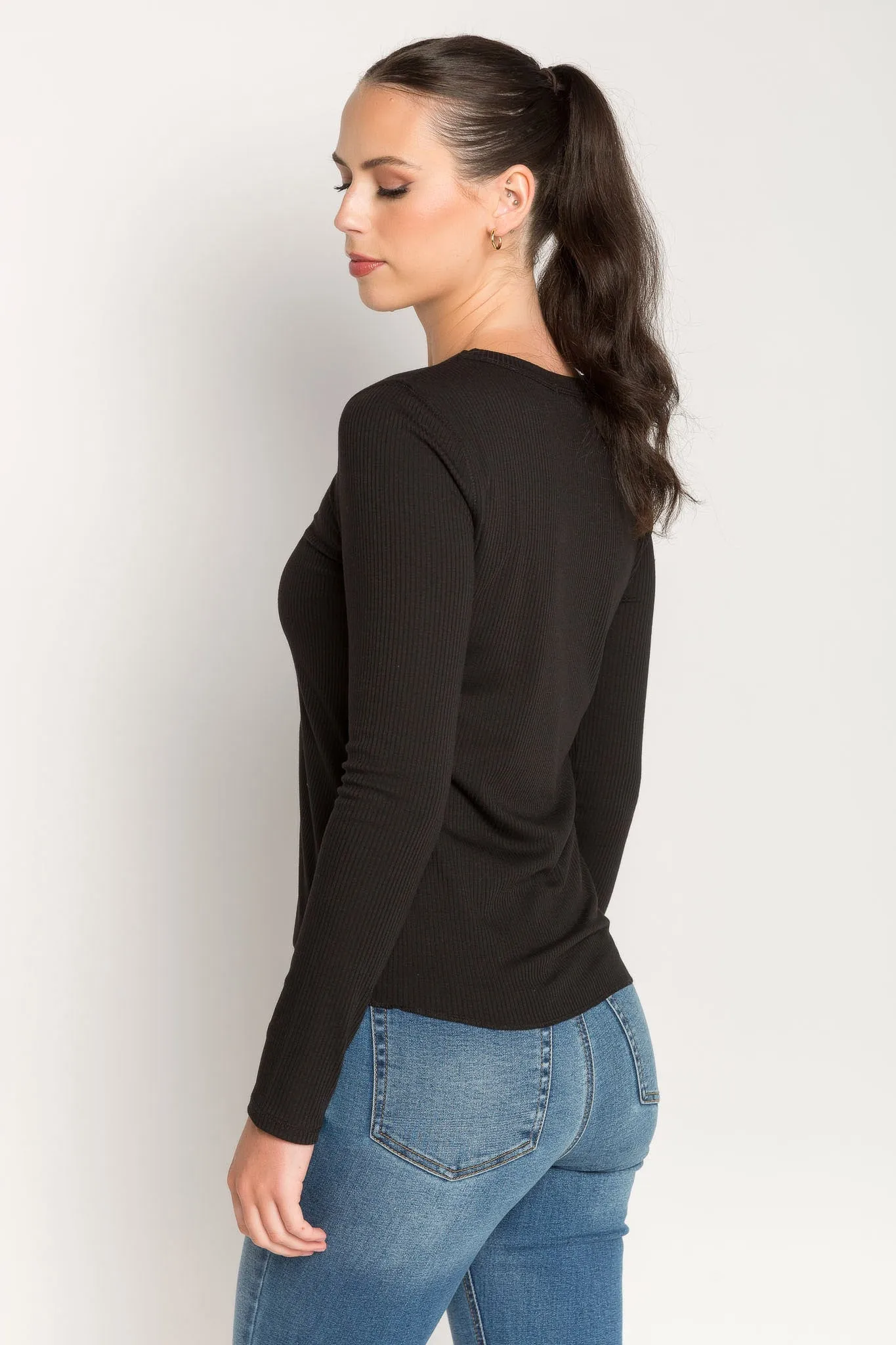 Ribbed Long-Sleeve Top sold by Eclipse product image thumbnail 4