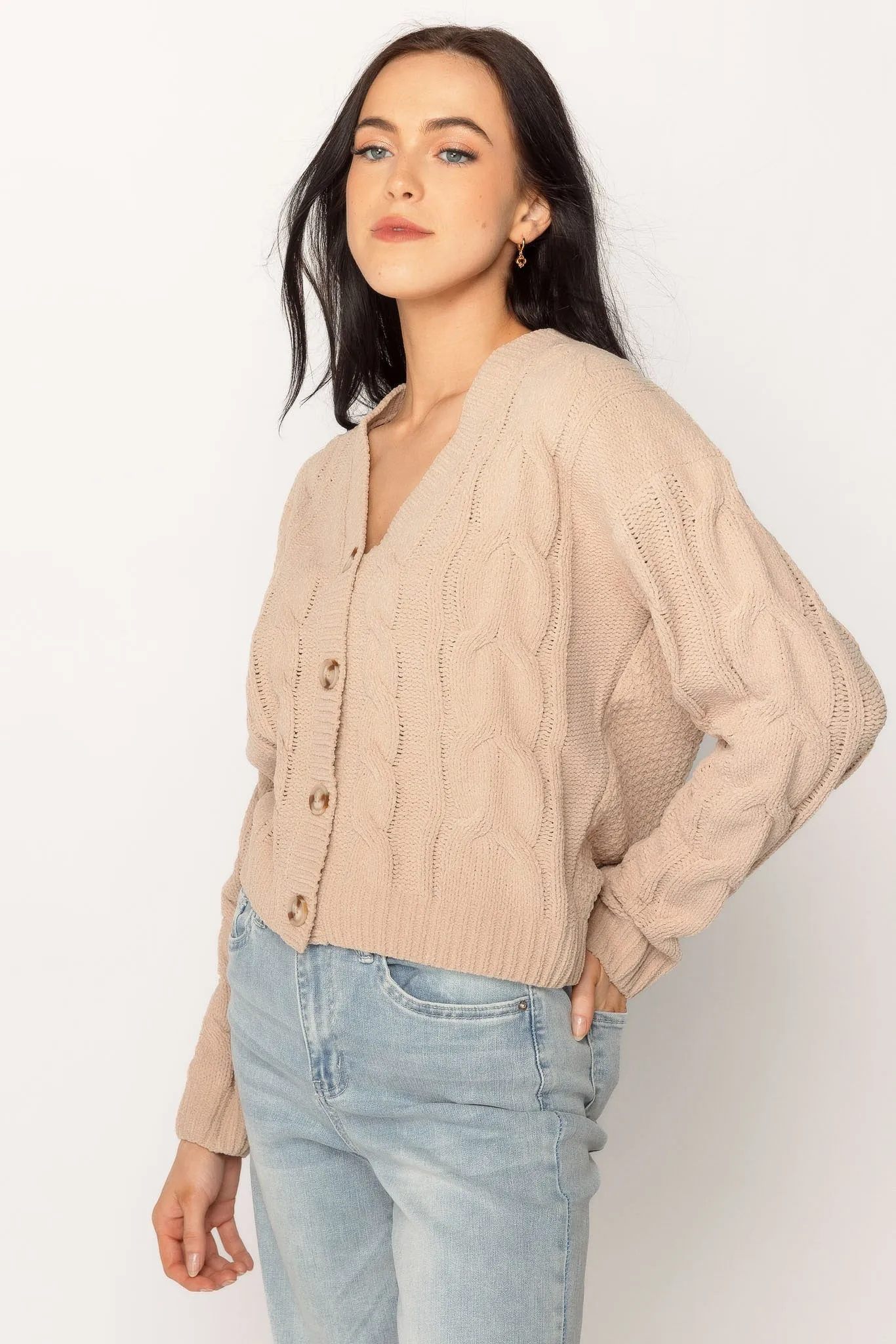 Cable-Knit Chenille Cardigan sold by Eclipse