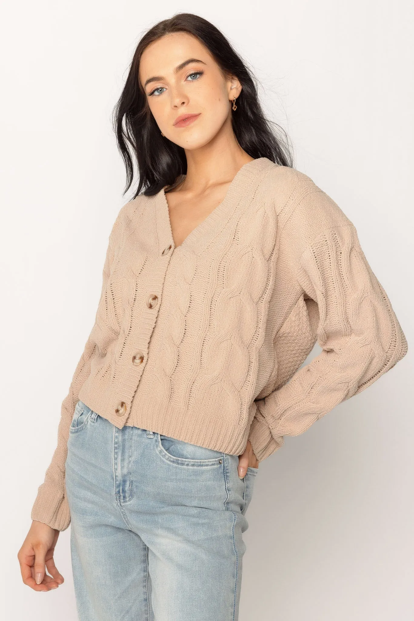 Cable-Knit Chenille Cardigan sold by Eclipse product image thumbnail 3