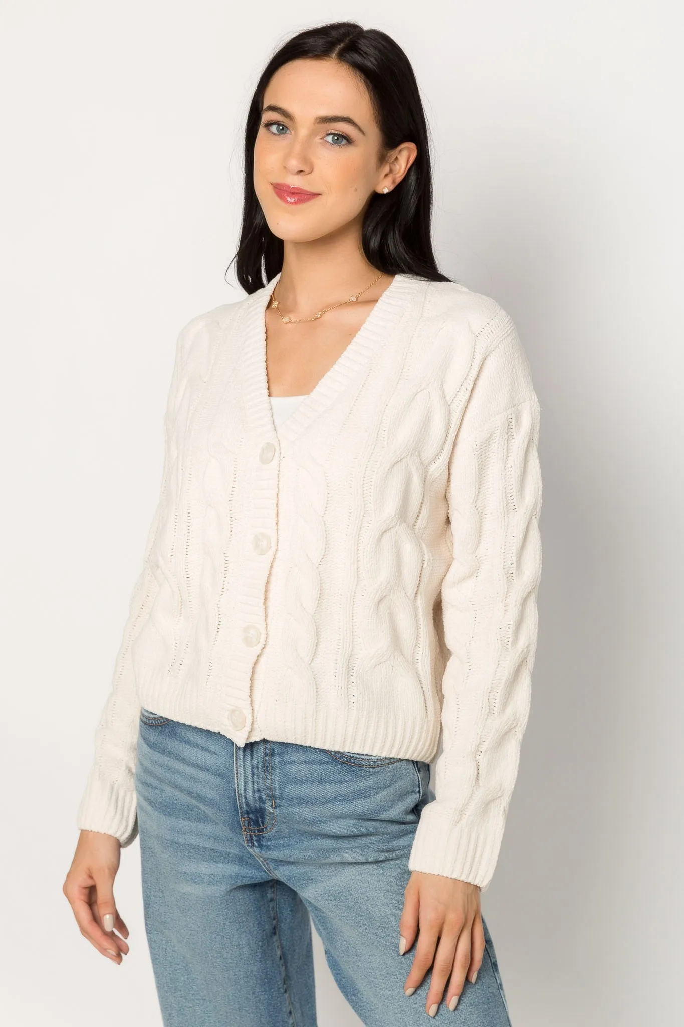 Cable-Knit Chenille Cardigan sold by Eclipse product image thumbnail 4
