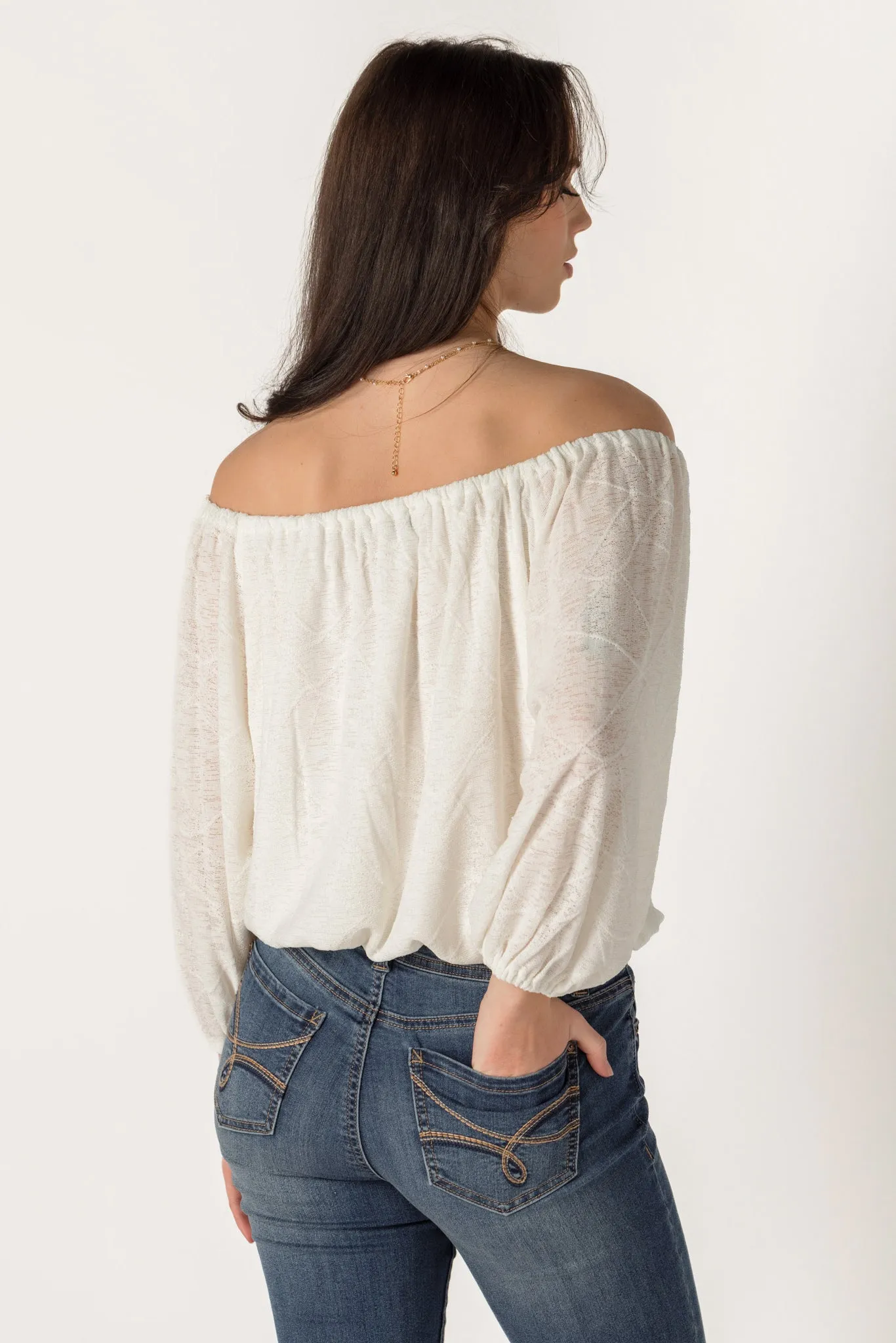 Textured Knit Off-the-Shoulder Blouse sold by Eclipse product image thumbnail 2