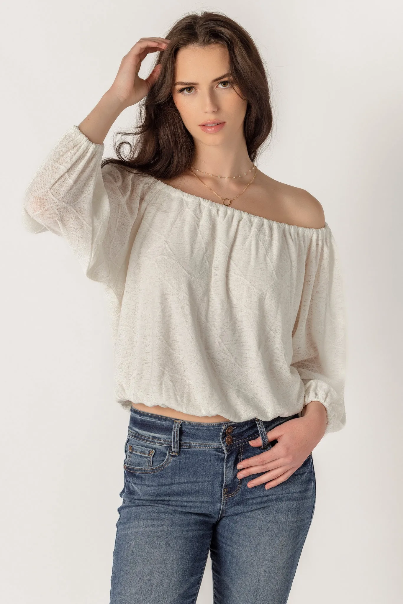 Textured Knit Off-the-Shoulder Blouse sold by Eclipse product image thumbnail 5