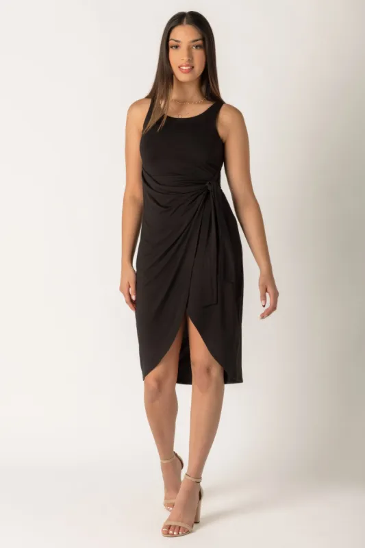Brushed Wrap Tank Dress with Side-Tie sold by Eclipse