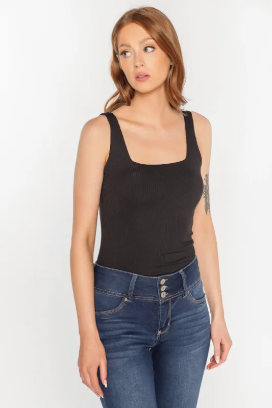 Rib Square Neck Tank Bodysuit sold by Eclipse